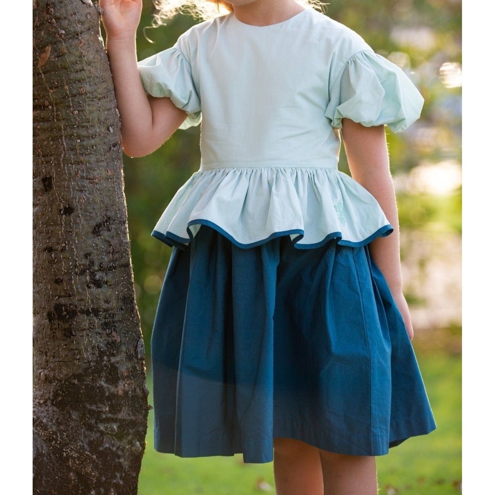 The Middle Daughter Girl's 'Pep Talk' Ice Cube & Riviera Blue Dress 11 + 12 yrs